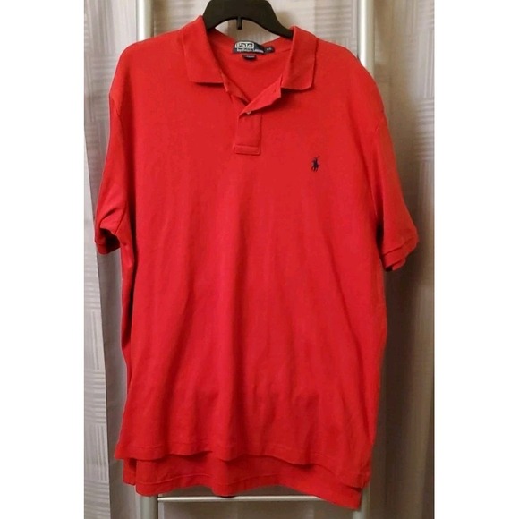 Polo By‎ Ralph Lauren Polo Shirt Mens XL Solid Red Pony Casual Short Sleeve - Picture 1 of 6